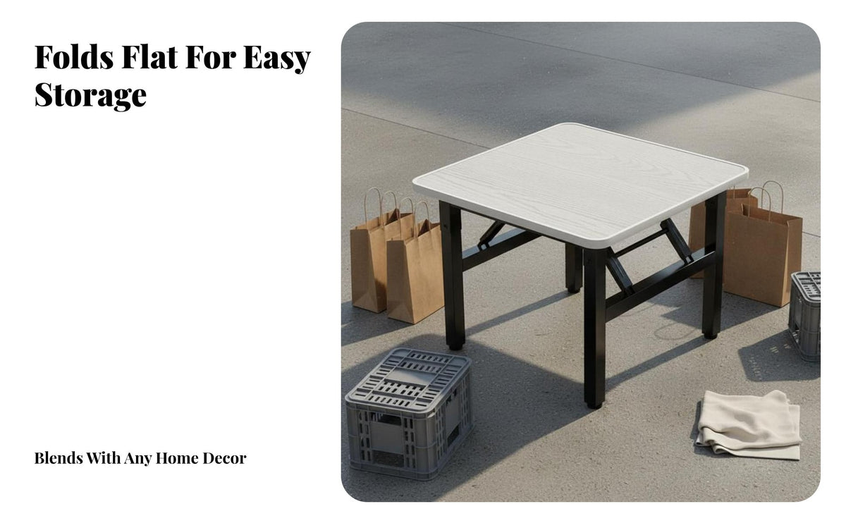 Foldable Design Folding Dining Table Installation-No-Cost Small Space Dinner Table No Assembly Required Portable Furniture Easy to Clean for Street Vendors, Apartment Dwellers, Outdoor Markets, Indoor, Balcony, Camping