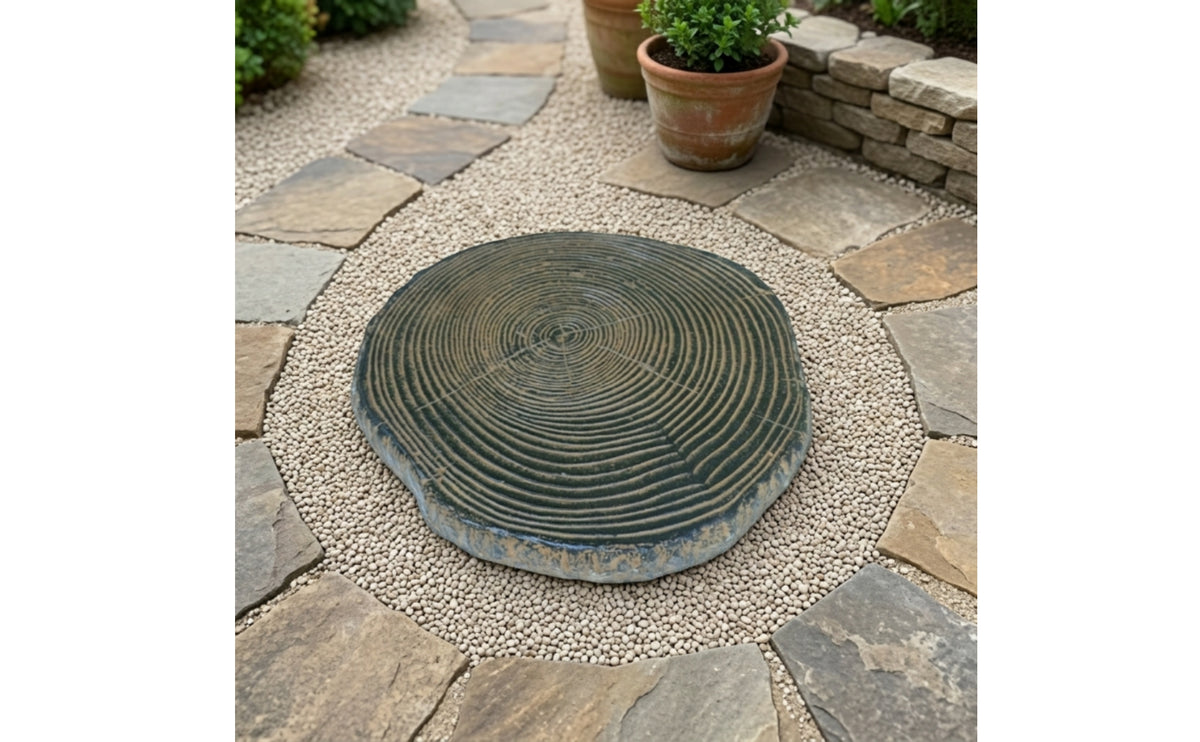 Stepping Stone with Wood Grain Textured Garden Stepping Stone Rustic for Walkway, Courtyard, Backyard
