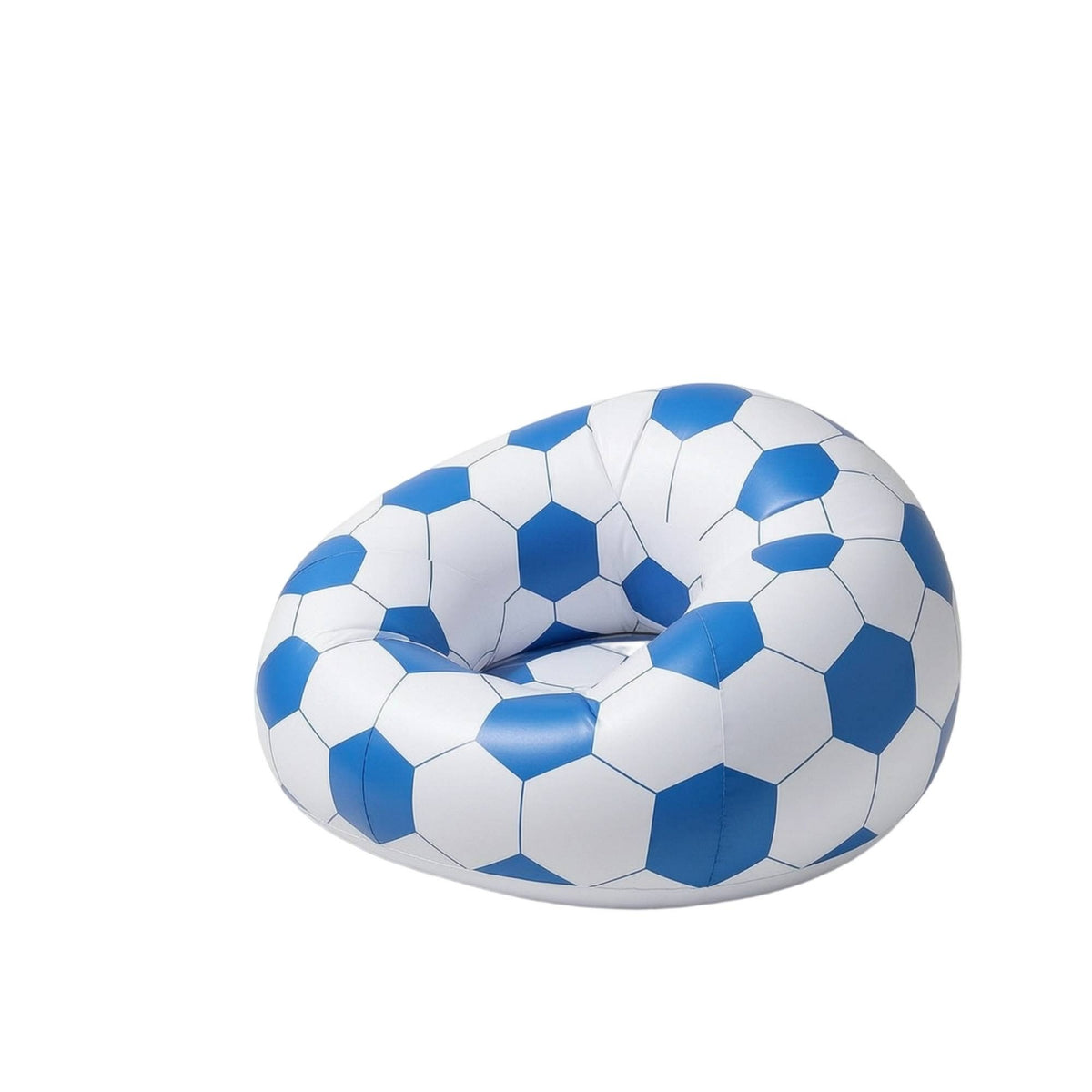 Sports-Themed Inflatable Soccer Chair Portable Soccer Ball Chair Lightweight Inflate Seat Sporty for Game Room, Patio