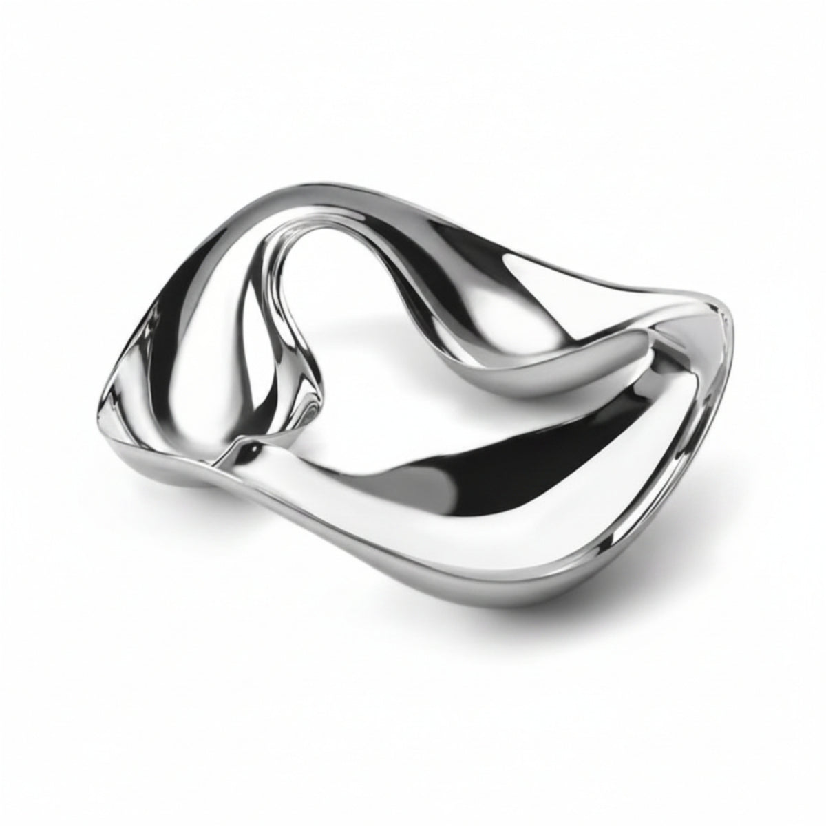 Irregular Fruit Plate Sculptural Mirror Finish Serving Tray Minimalist Open Serving Tray for Tabletop