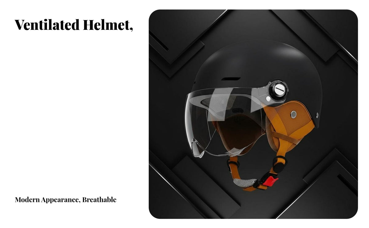 Half Helmet Four-Season Open Face Helmet Impact Resistant Motorcycle Cap for Commuting