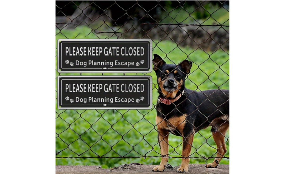 2 Pieces Please Keep Gate Closed Sign Rectangular for Kennels