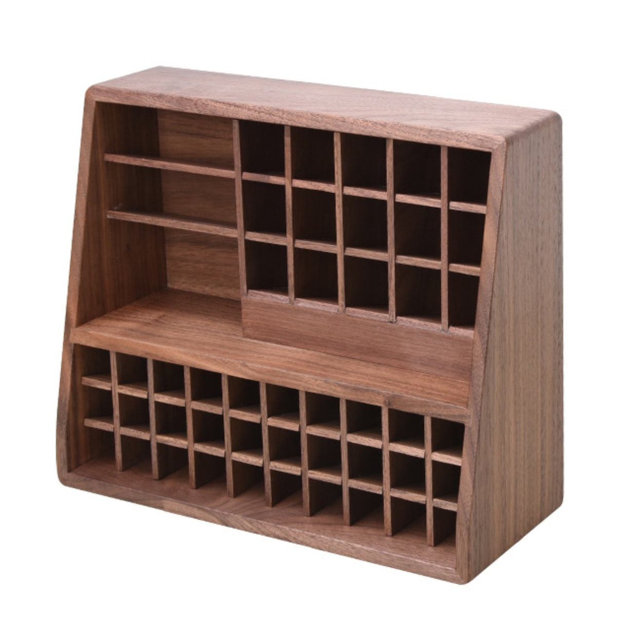 Wooden Lipsticks Holder Multifunctional Desktop Organizer with Compartments Versatile Makeup Holder for Vanity, Dorm Room