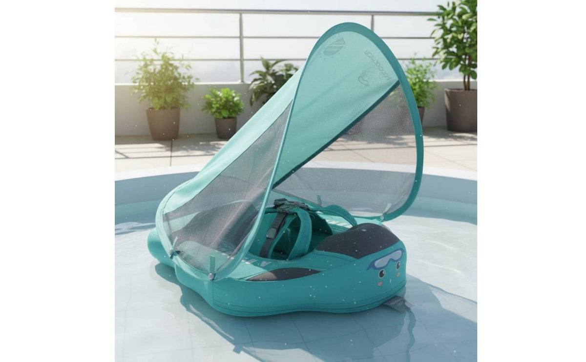 Protection Baby Sunshade Swimming Float Easy to Use Baby Swim Buoy with Canopy Anti-Tip Design Sun Canopy Buoy Portable for Infants, Babies, Toddlers