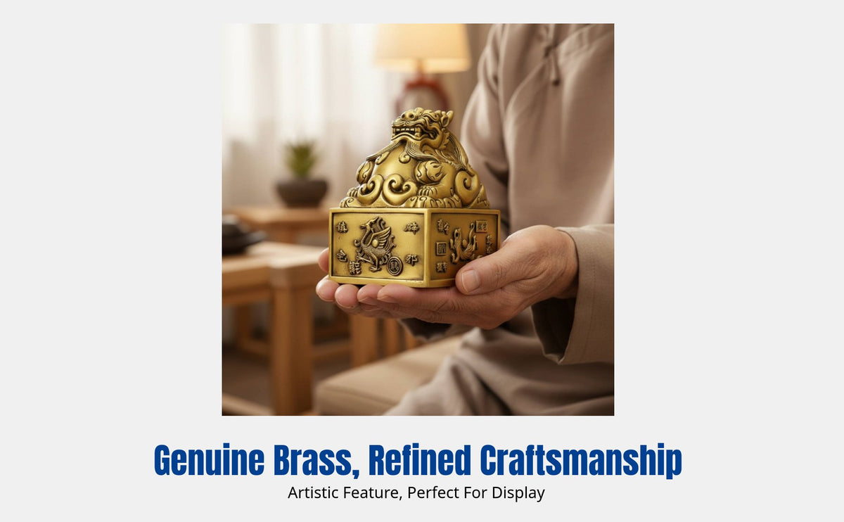 Brass Four Sacred Beasts Figurine, Chinese Mythology, Desktop, Living Room, Office Decor