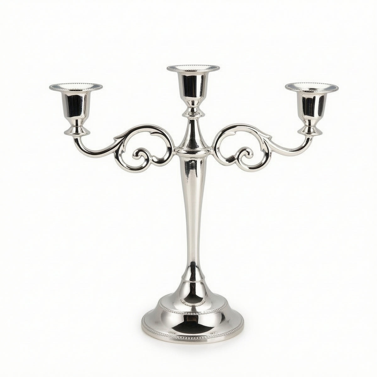 3-Arm Candelabra Elegant Three-Arm Candelabra Three-Light Candelabrum Metal Decor Scrolled for Home Decorators, Dining Table
