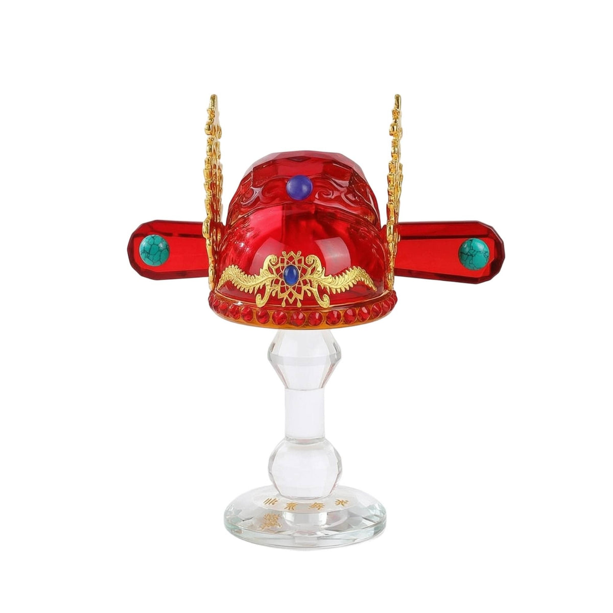 Crystal Hat Figurine Clear Crystal Ornament Ornate for Entryway Table, Office Desk