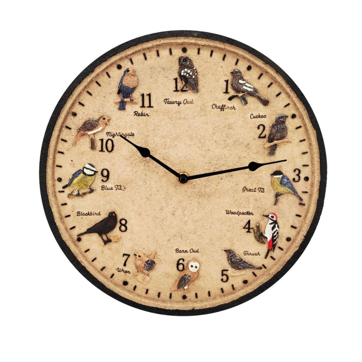 Wall Clock with Bird Design Outdoor Clock with Bird Dial Decorative for Homeowners, Gardeners, Garden, Porch, Backyard