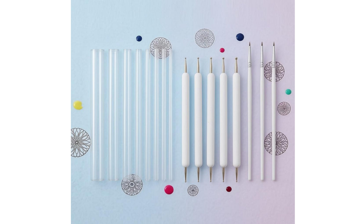 16 Pieces Mandala Dotting Kit Metal Ball Tips Art Supplies Smooth Handles