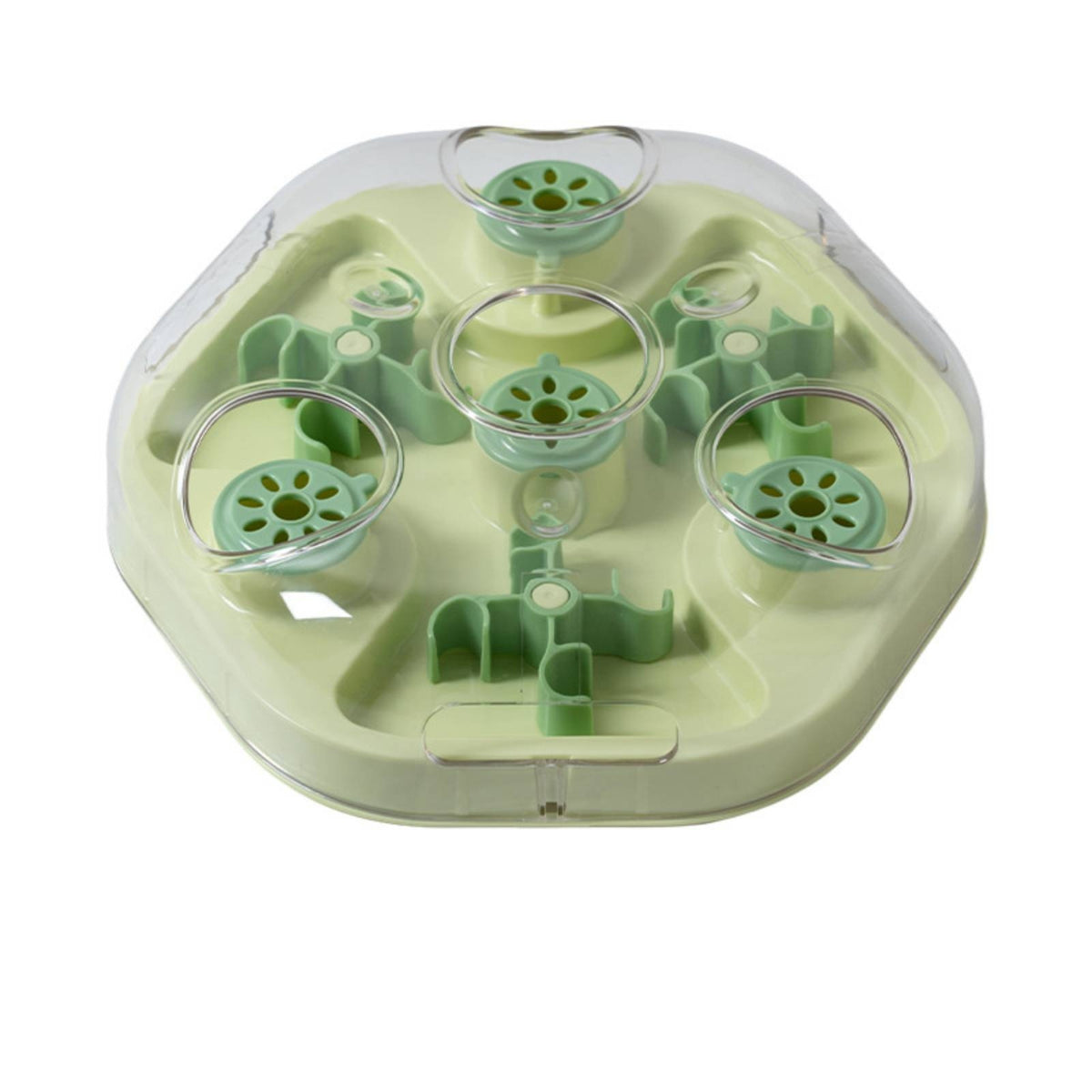 Mental-Stimulating Slow Feeder Puzzle Boredom-Relief Dog Puzzle Toy Indoor Slow Feeder with Clear Chamber Long-Lasting for Dogs