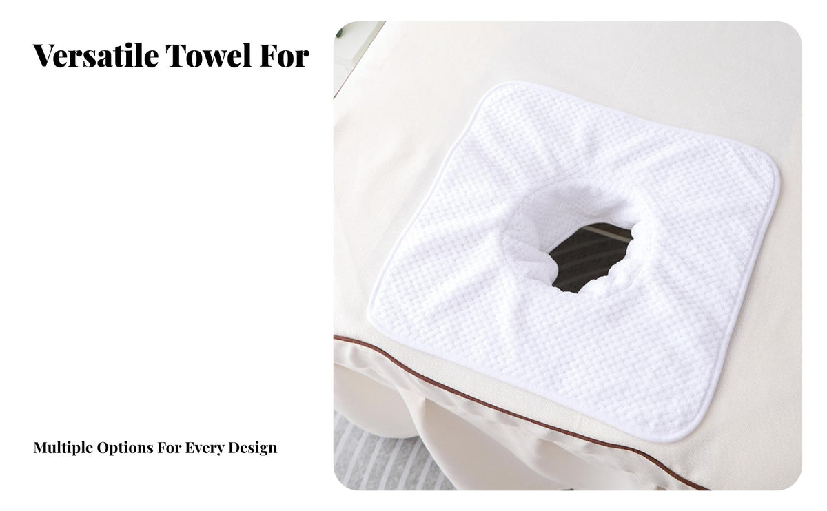 Massage Towel with Face Hole Skin-Friendly Face Cradle Towel Water Absorption for Estheticians, Masseuses, Spas