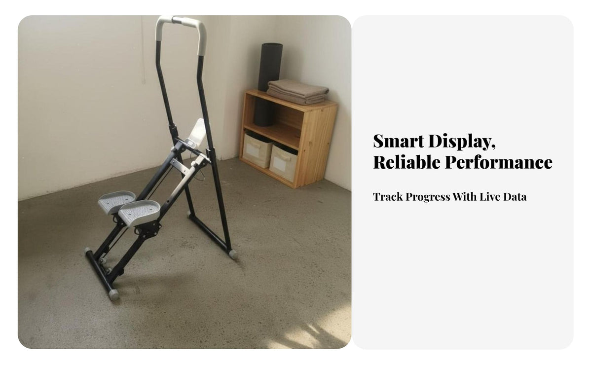 Space-Saving Foldable Stair Climber Non-Slip Pedals Stair Climber with Display Calorie Consumption Home Stepper Exercise Machine Quiet Operation for Beginners, Seniors, Adults, Small Areas, Indoor, Apartments, Living Room