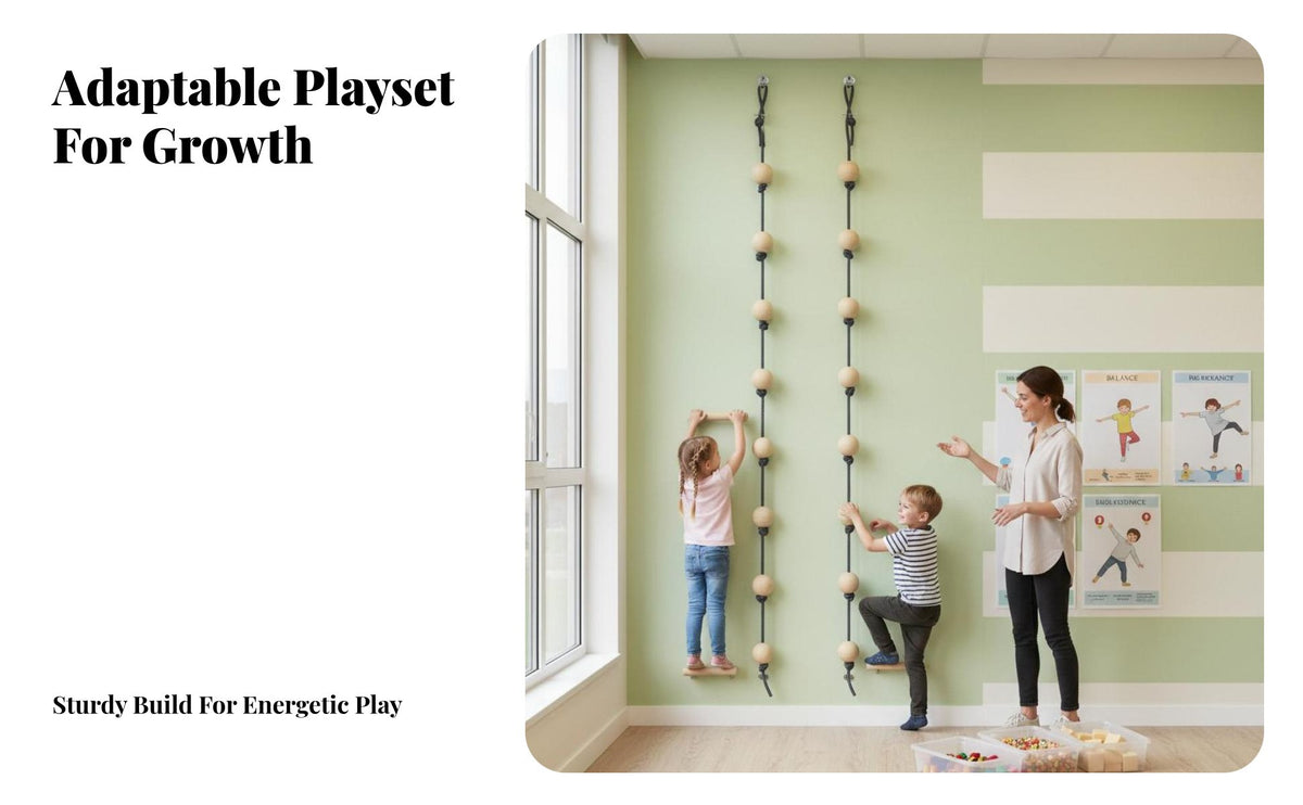Solid Wood Construction Kids Indoor Climbing Wall Early Education Kids Rock Climbing Wall Safe & Sturdy Home Playground Set Active Play for Toddlers, Educators, Parents, Kindergarten, Playroom, Bedroom