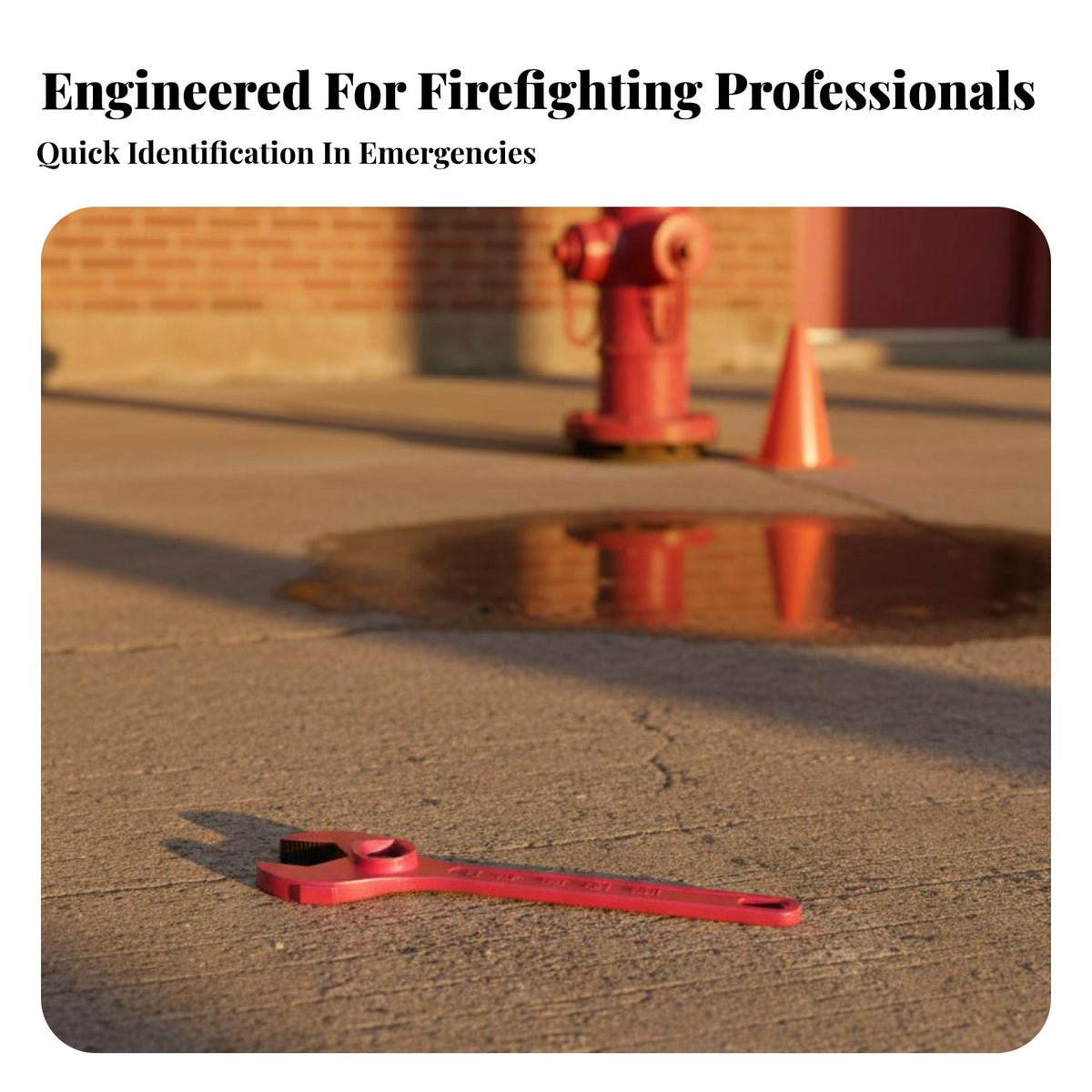 Thickened Cast Steel Fire Hydrant Wrench Heavy Duty Hydrant Spanner Wrench Long-Lasting Firefighting Equipment Rugged for Emergency Responders, Utility Workers, Maintenance Professionals, Outdoor, Municipal Services, Industrial Sites