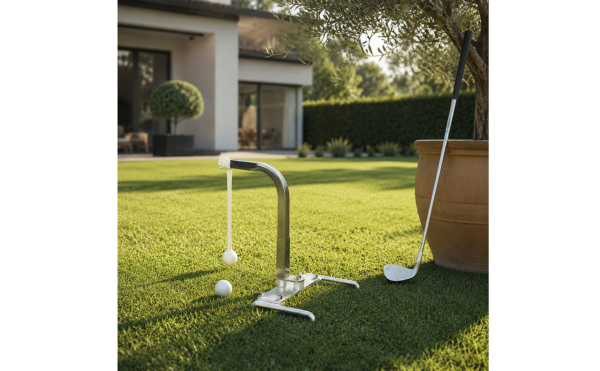Ground Insert Golf Metal Frame Golf Swing Portable Between Arms Motion Practice Ball Apparatus