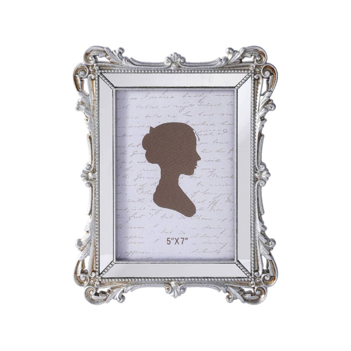 Embossed Scrollwork Ornate Resin Frame Court-Inspired Tabletop Photo Frame Rectangular