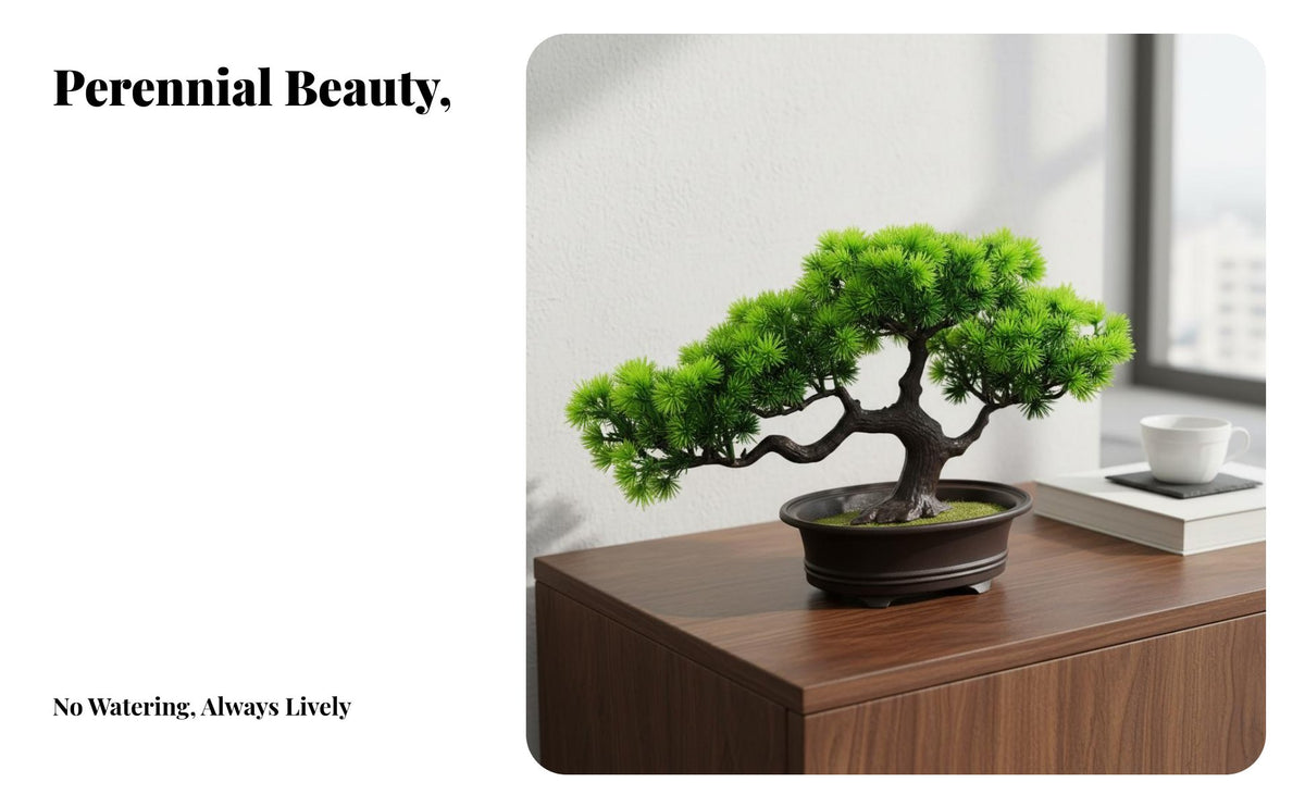 Fake Conifer Bonsai Realistic Look Artificial Bonsai Tree Lifelike Potted Simulation Plant for Office Workers, Gift Presenters, Living Room, Desk