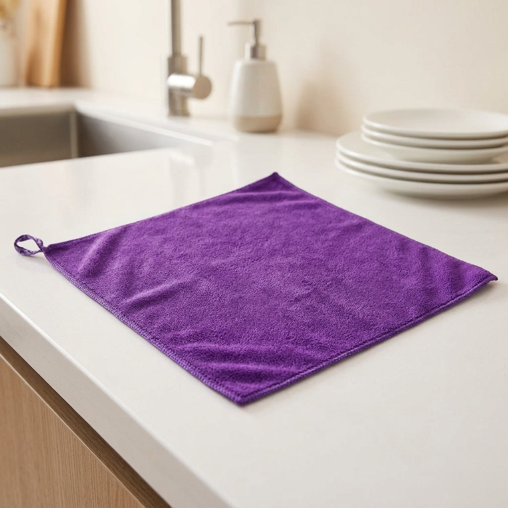 400 GSM Microfibre Cloth and Thickened Microfibre Towel, High Absorbency 30x30cm Plain Weave, Low-Lint for Glass, Kitchen and Car Detailing