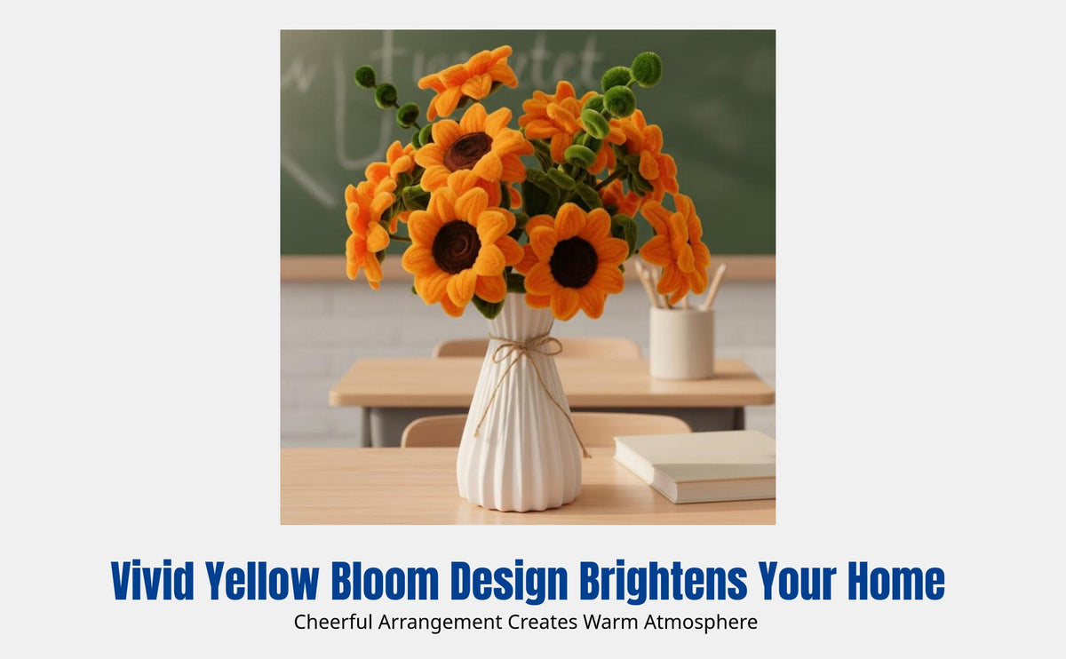 DIY Pipe Cleaner Sunburst Bloom Arrangement Kit, Handwoven Craft Material, Creative Teacher Gift for Commencement