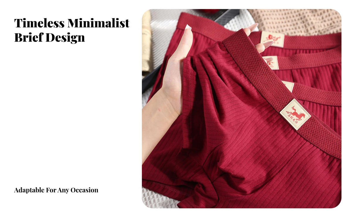 Men's Red Briefs, Cotton Underwear, Lucky Year of the Horse 2026, Wedding, Youth, Breathable