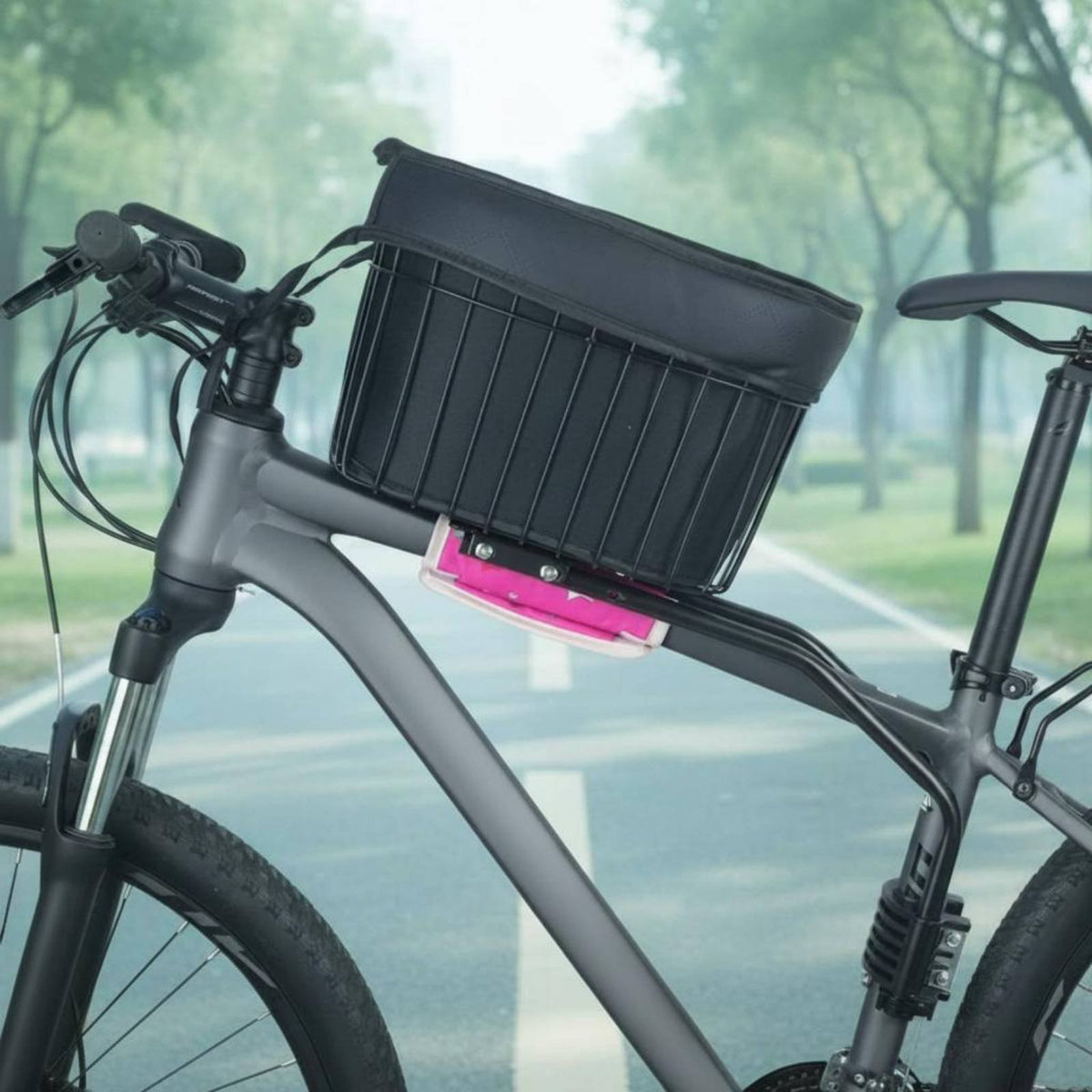 Foldable Dog Bike Basket Easy to Fold Dog Bike Basket Removable for Biking, Outdoor Rides