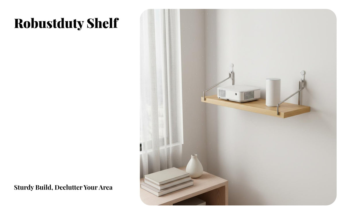 Easy to Install No-Drill Floating Shelf Space Saving Organizer Rack Strong Load-Bearing Household Storage Multi-Purpose for Renters, Homeowners, Students, Living Room, Bedroom, Home Office, Bathroom