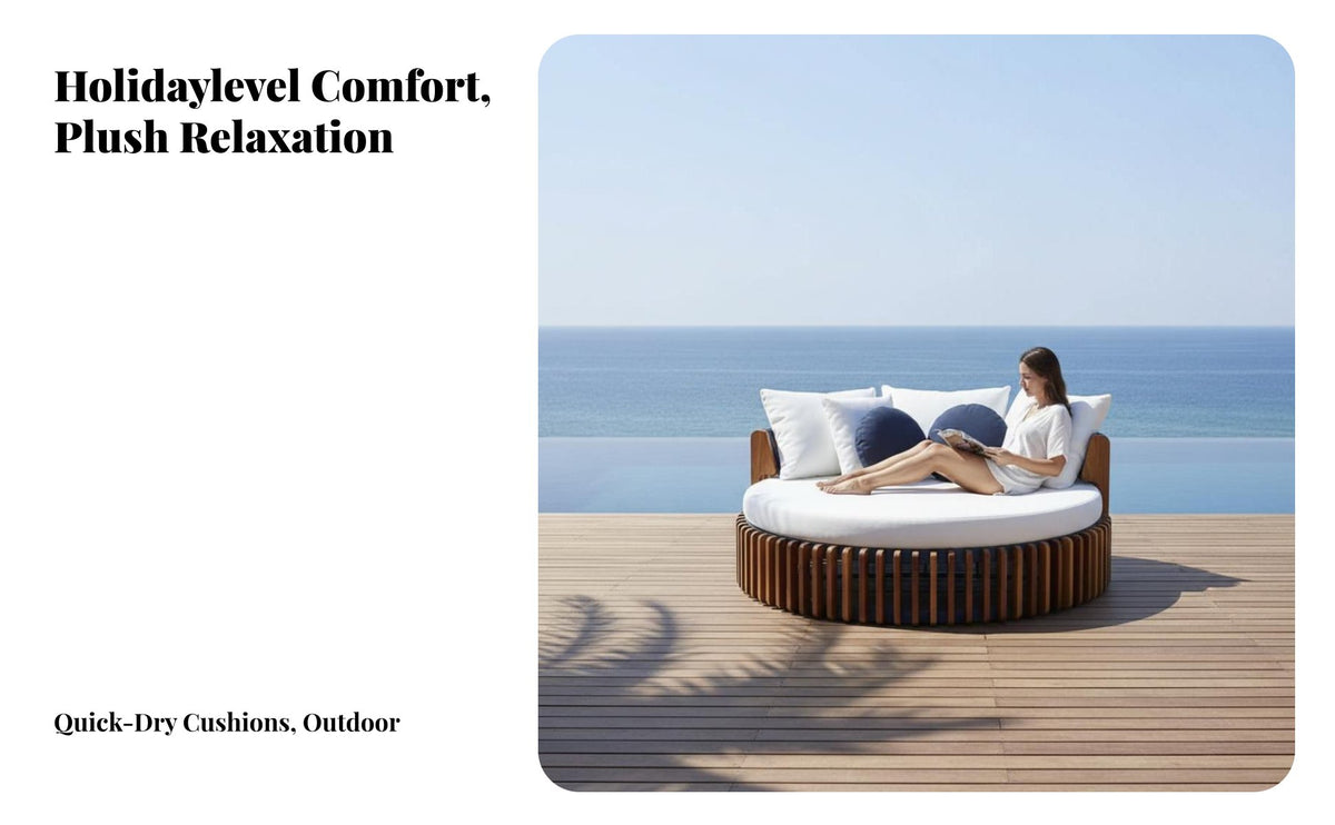 Luxury design avian enclosure overhead cover Lounger Weather-Resistant Double Daybed with overhead cover Includes cushy Cushions Lounge Bed Privacy Curtains for Hotel Owners, vacation destination Managers, Villa, pool area, Garden, posterioryard