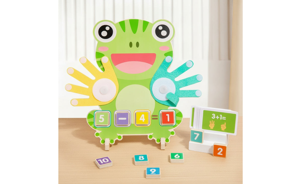 Child-Centered Math Board with Movable Hands Educational Math Teaching Board Interactive Learning Toy Fine Motor for Kindergarteners, Toddlers, Home School