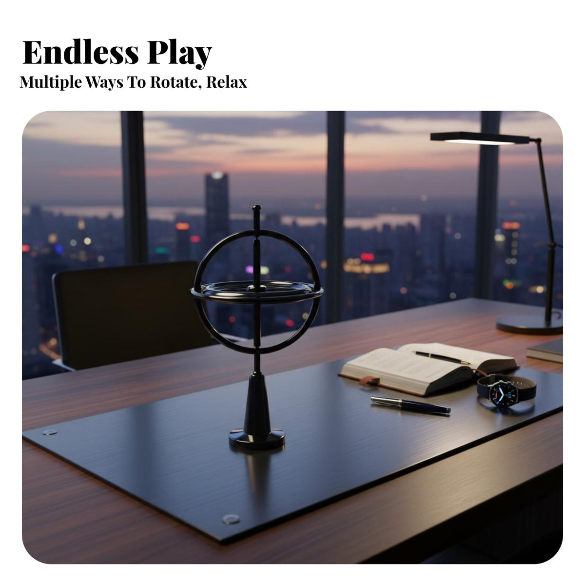 Long-Lasting Rotate Metal Rotating Top Educational Gift Metal Anti-Weightlessness Zinc Alloy for Adults, Men, Desk Decoration, Office