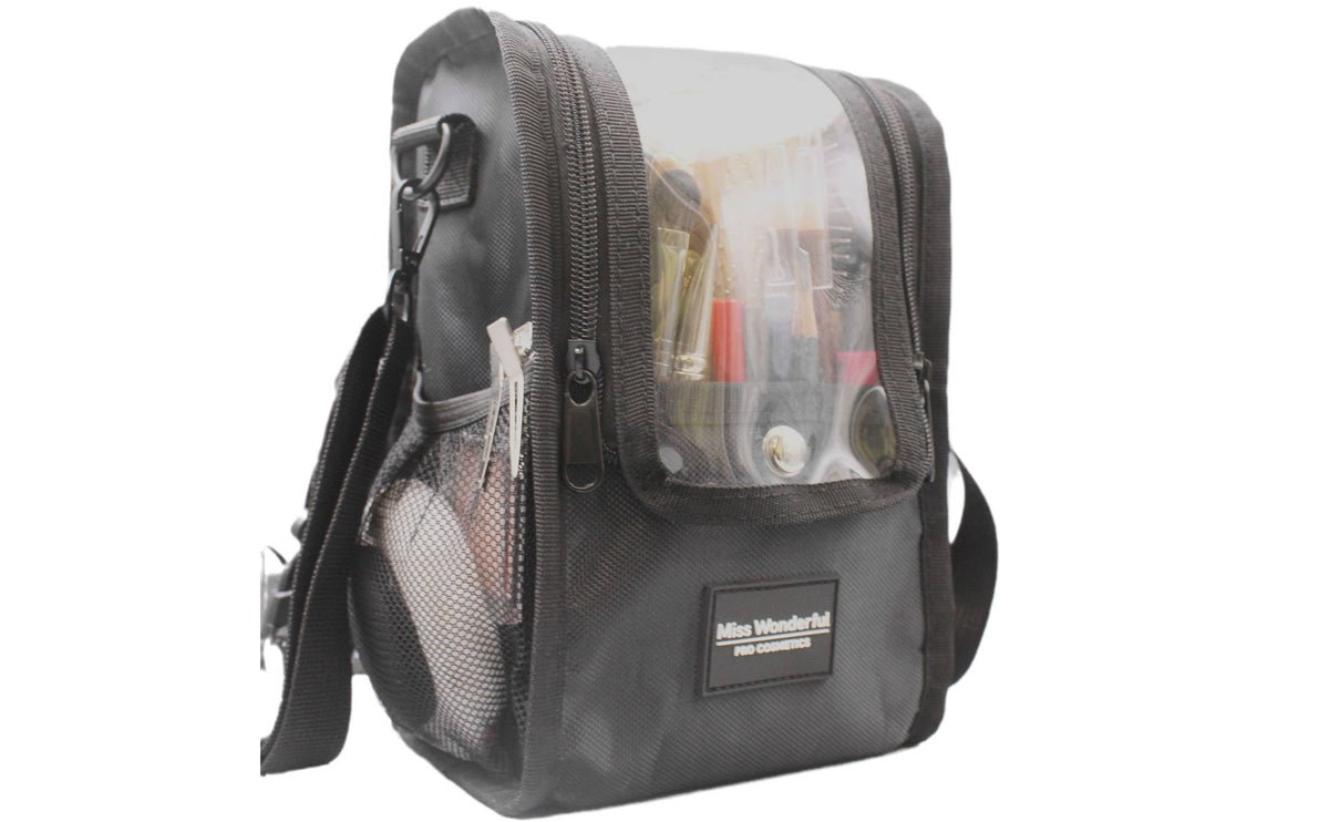 Makeup Organizer Bag Portable Cosmetic Organizer with Clear Panel Transparent Case for on-Set