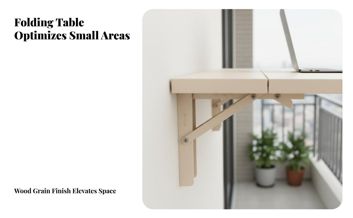 Foldable Design Wall Mounted Folding Table Multi-Purpose Fold down Wall Desk Easy Installation Floating Drop Panel Desk Sturdy and Long-Lasting for Apartment Dwellers, DIY Enthusiasts, Study Room, Balcony, Small Areas, Bedroom