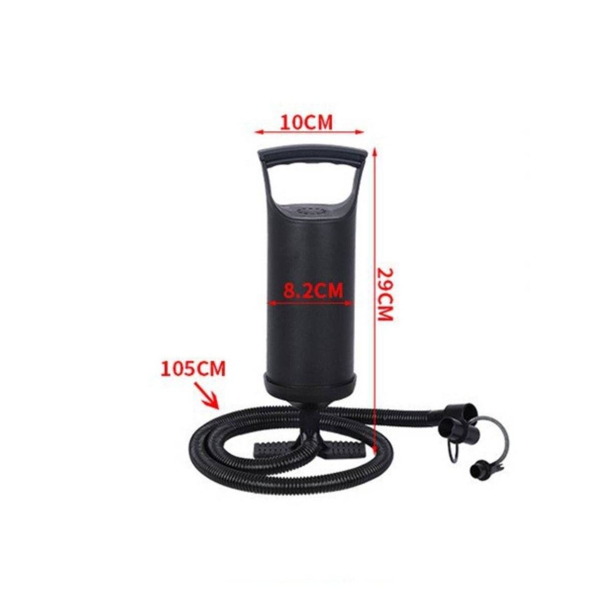 Corrugated Hose Manual Air Pump Two Nozzle Adapters Hand Pump Inflator Top Handle Mini Inflator Stable Base