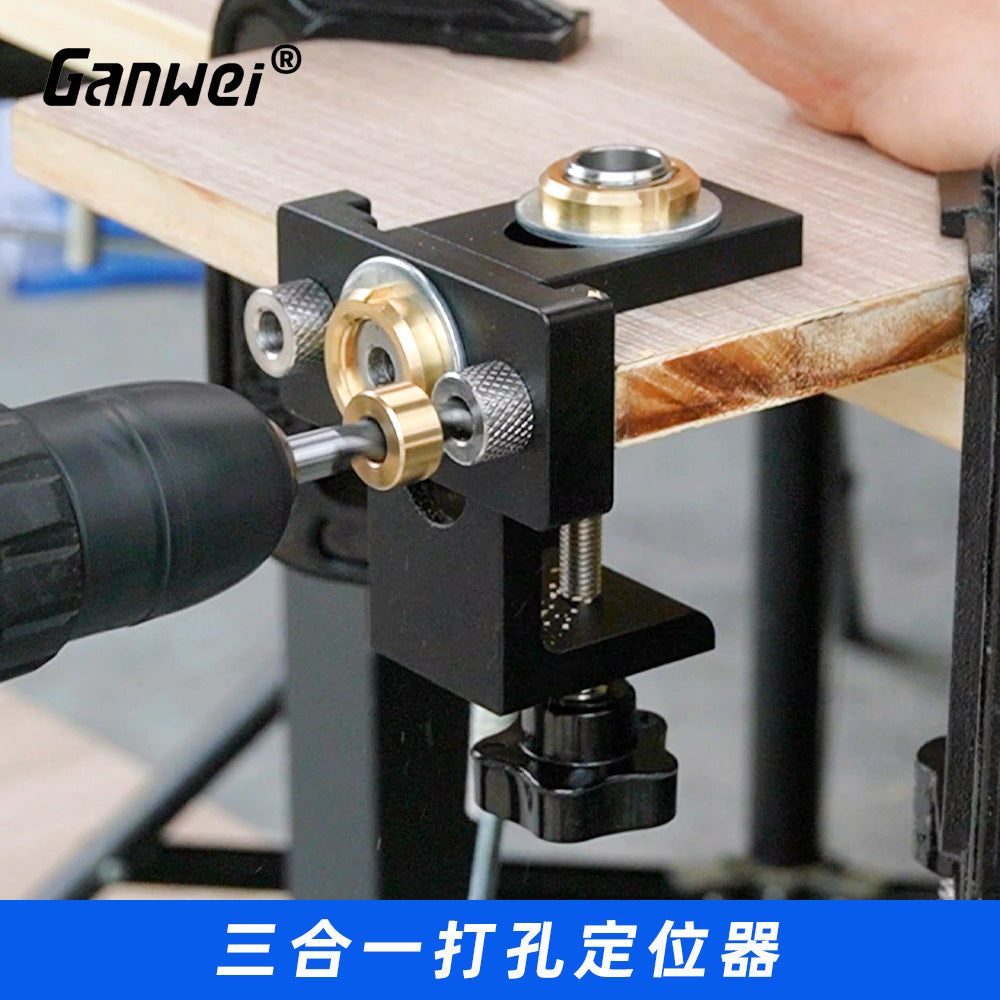 Woodworking Three-in-One Hole Positioning Tool for Dowel Joints and Panel Furniture