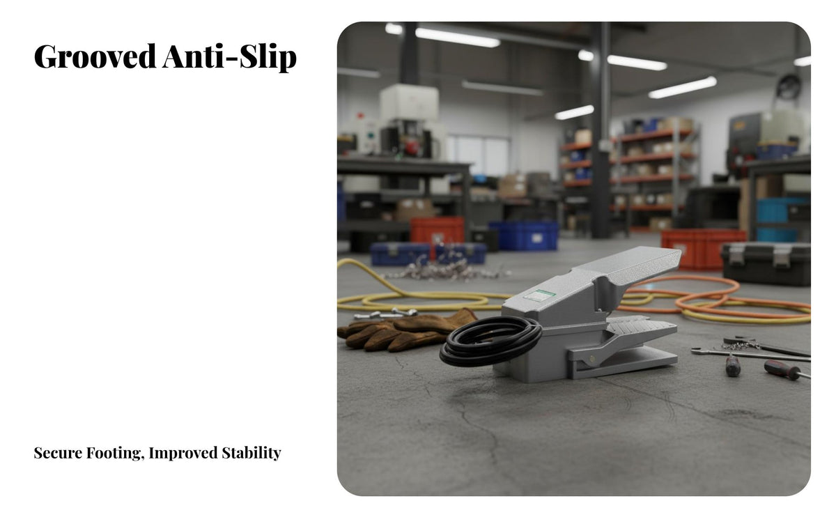 Silver Alloy Contacts Foot Pedal Switch Thickened Aluminum Shell Foot Switch Heavy Duty Momentary Power Pedal Long-Lasting Construction for Technicians, Woodworkers, Factory, Assembly Line, Workshop, Medical Facilities