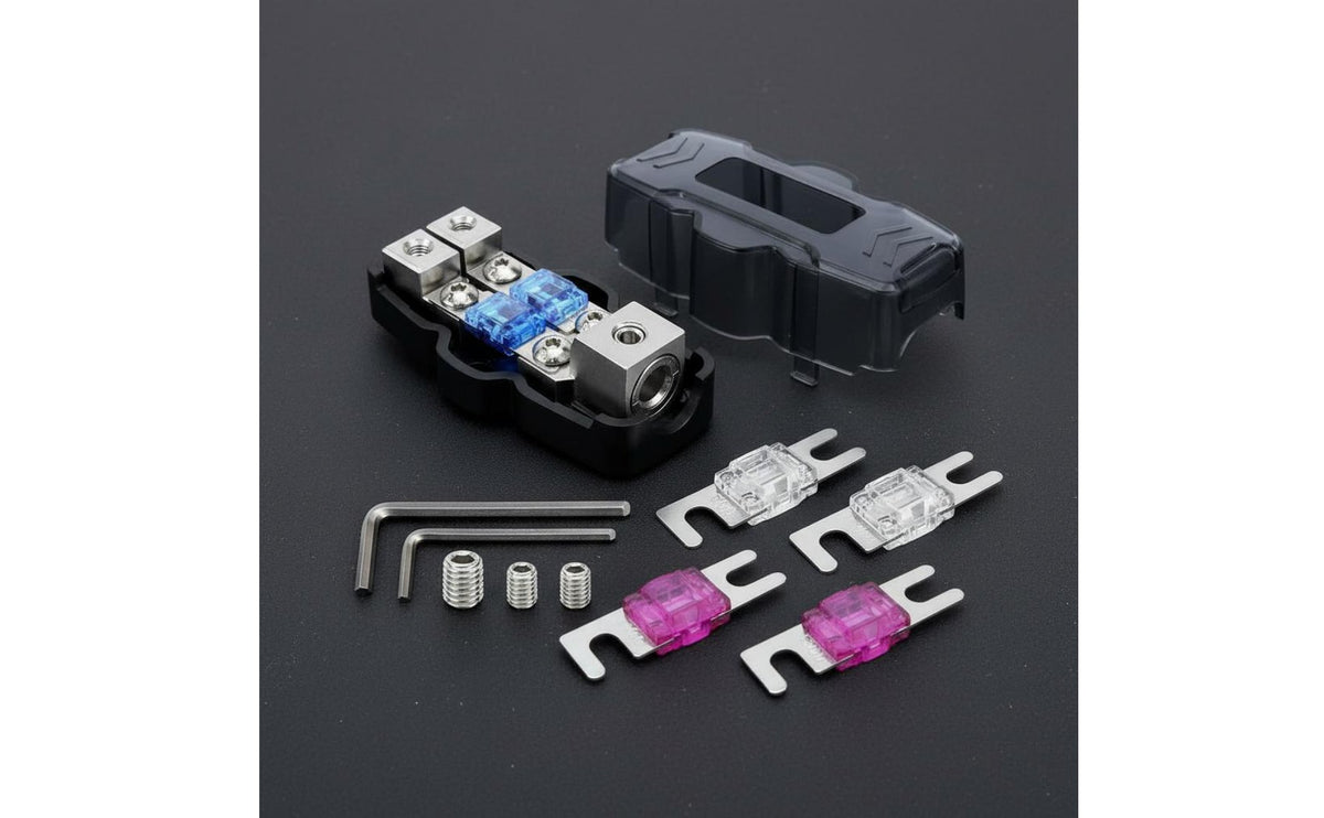 1 in 2 Output Fuse Block Transparent Cover Automotive Fuse Distribution Block Car Audio Power Splitter for Aquatic Applications