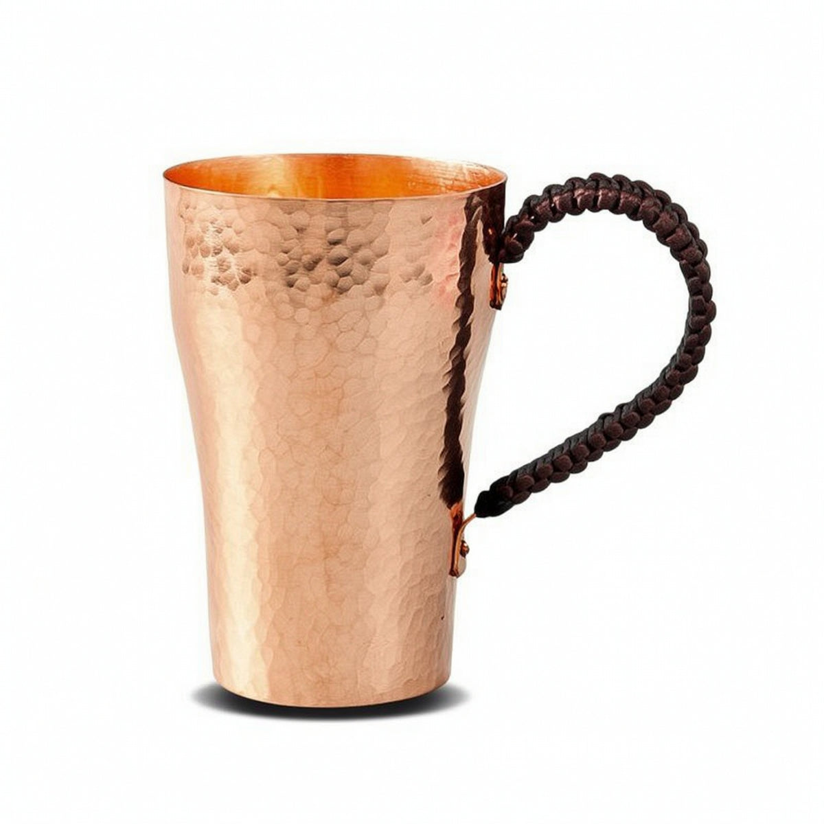 Copper Tea Cup with Side Handle Long-Lasting Hammered Copper Cup Teacup Comfortable Grip Vessel Easy to Clean for Collectors