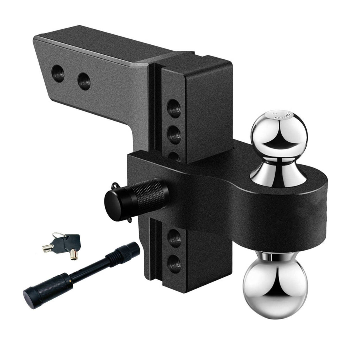 Adjustable Trailer Hitch Ball Mount 6-Inch Adjustable Hitch Lockable Adapter for Towing, Transporting