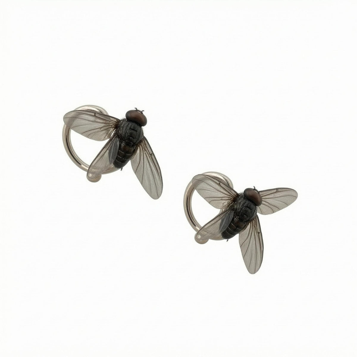 Fly Stud Earrings Conversation Starter Fly-Shaped Earrings Ear Studs Comfortable to Wear Body Jewelry Funny Prank Gift