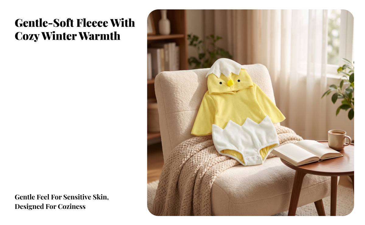 Skin-Friendly Chick Costume | Soft Fleece-Like material, Cute, Cosplay Romper, for Photo Shoots