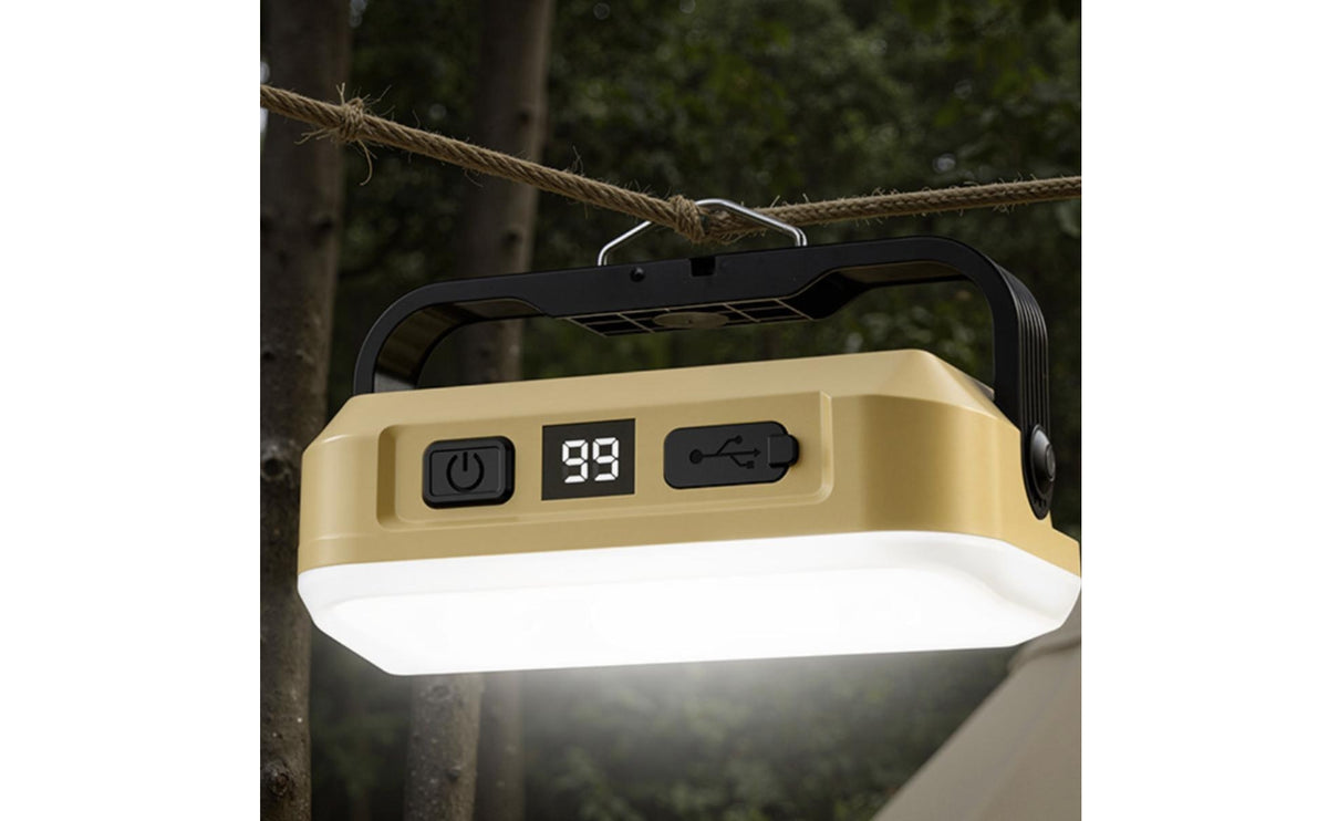 Stepless Dimming Rechargeable Lamp with Solar Panel Compact Emergency Lamp with Carry Handle Dimmable Lantern with Solar Panel Adjustable for Camping