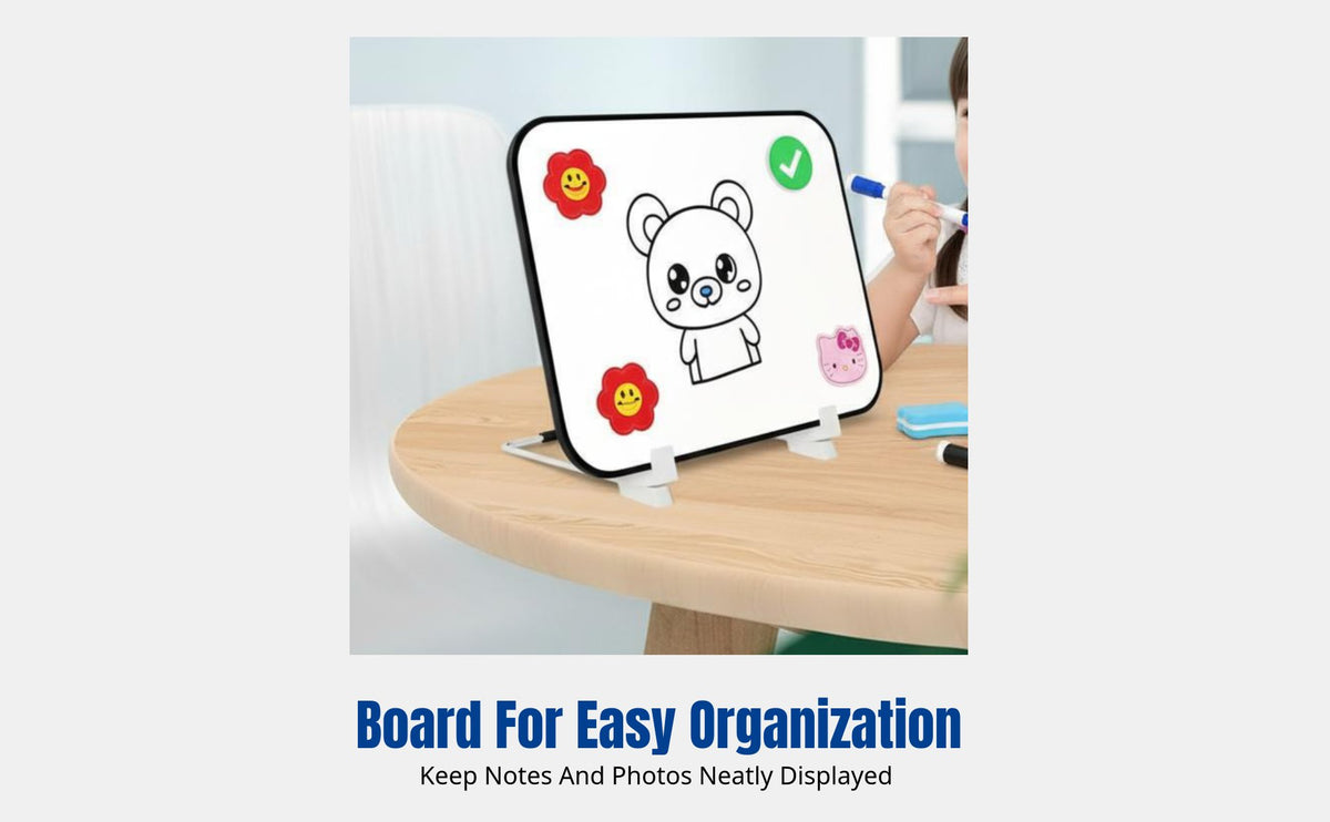 Children's Note Board, Double-Sided Erasable Drawing & Writing Board with Stand, Home Study, Random Color