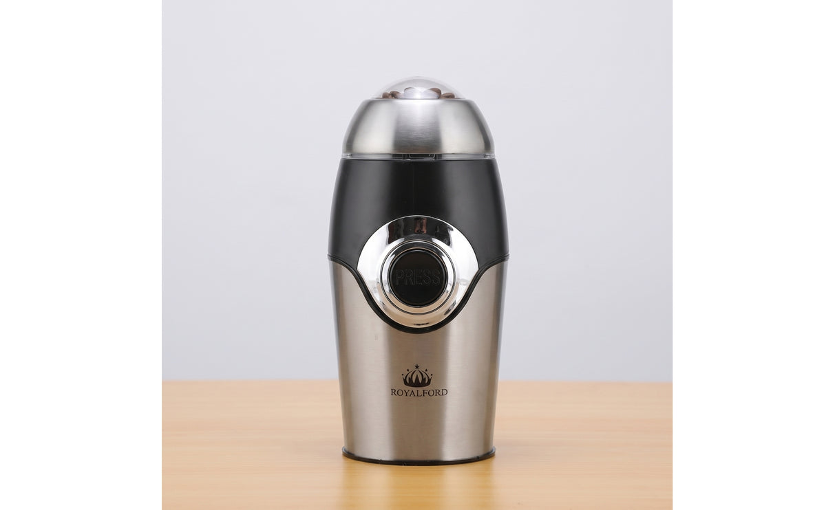 Compact Electric Dry Grinder Stainless Steel Grinder with Clear Lid Lightweight Appliance Countertop for Coffee Lovers, Home Cooks, Kitchen