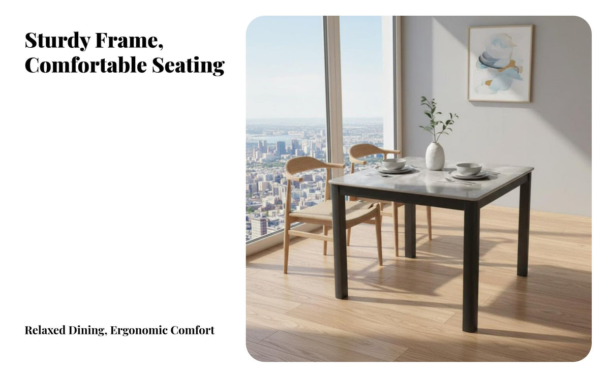 Minimalist aesthetic Square Table with Chairs Modern Design Square Pedestal Dining Set Space Saving Home Furniture Easy to Clean for Small Apartment Residents, Families, Homeowners, Kitchen