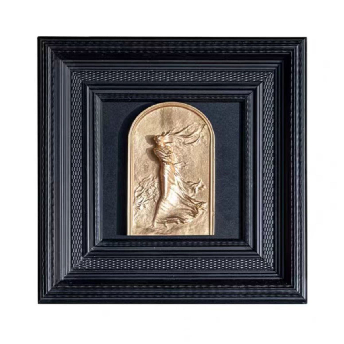 Sculptural Relief Modern Wall Art with Frame Contemporary Painting for Entryway