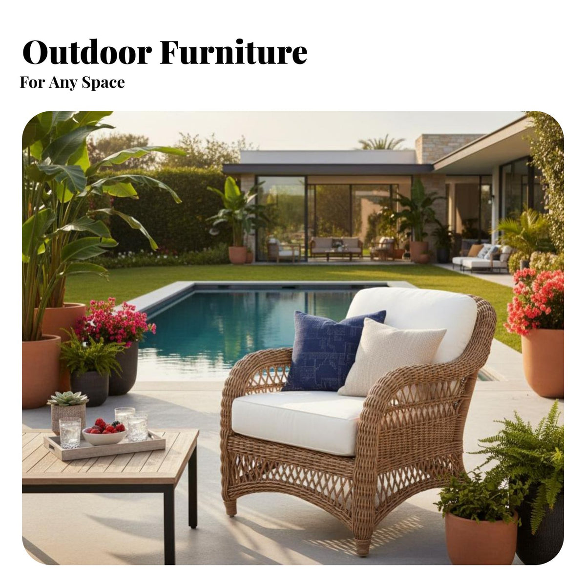 Rattan design Woven Sofa and Chair Set with Table Leisure Seating Outdoor Furniture Weather-Resistant Conversation Group versatile Design for Guesthouse Owners, Hotel Managers, Property Developers