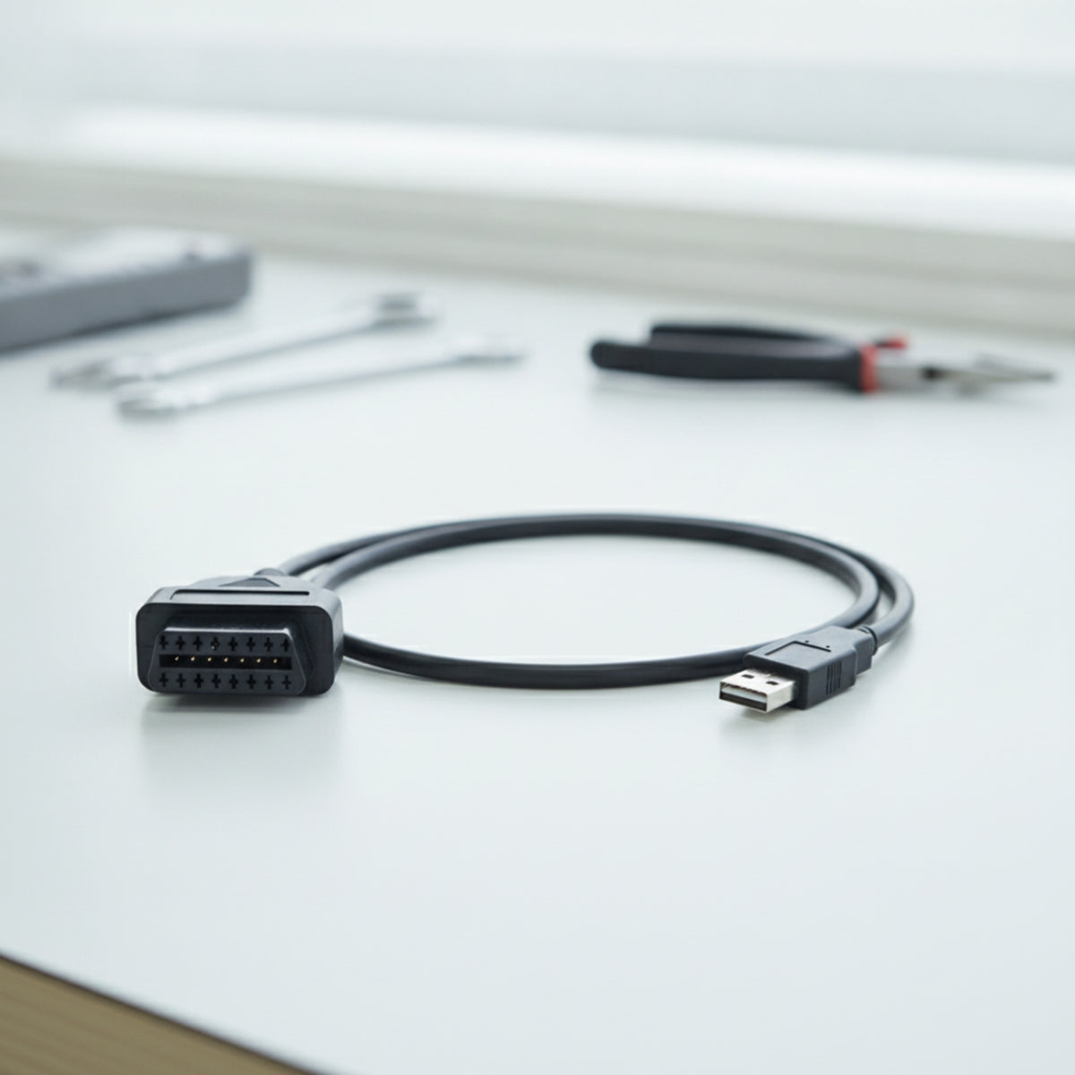 Onboard Computer Interface II Troubleshooting Connector Cable Coiled Car Computer Link Adapter Cable Molded for Mechanics, Car Enthusiasts
