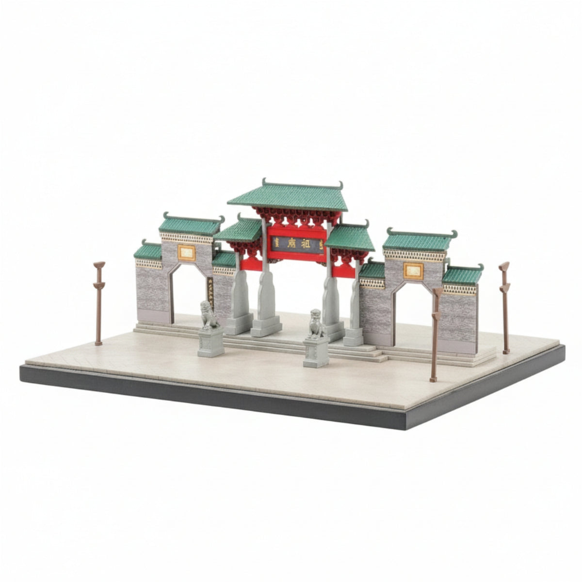 Miniature Temple Entrance 1:64 Scale Temple Model Detailed Scenic Model with Base for Collectors