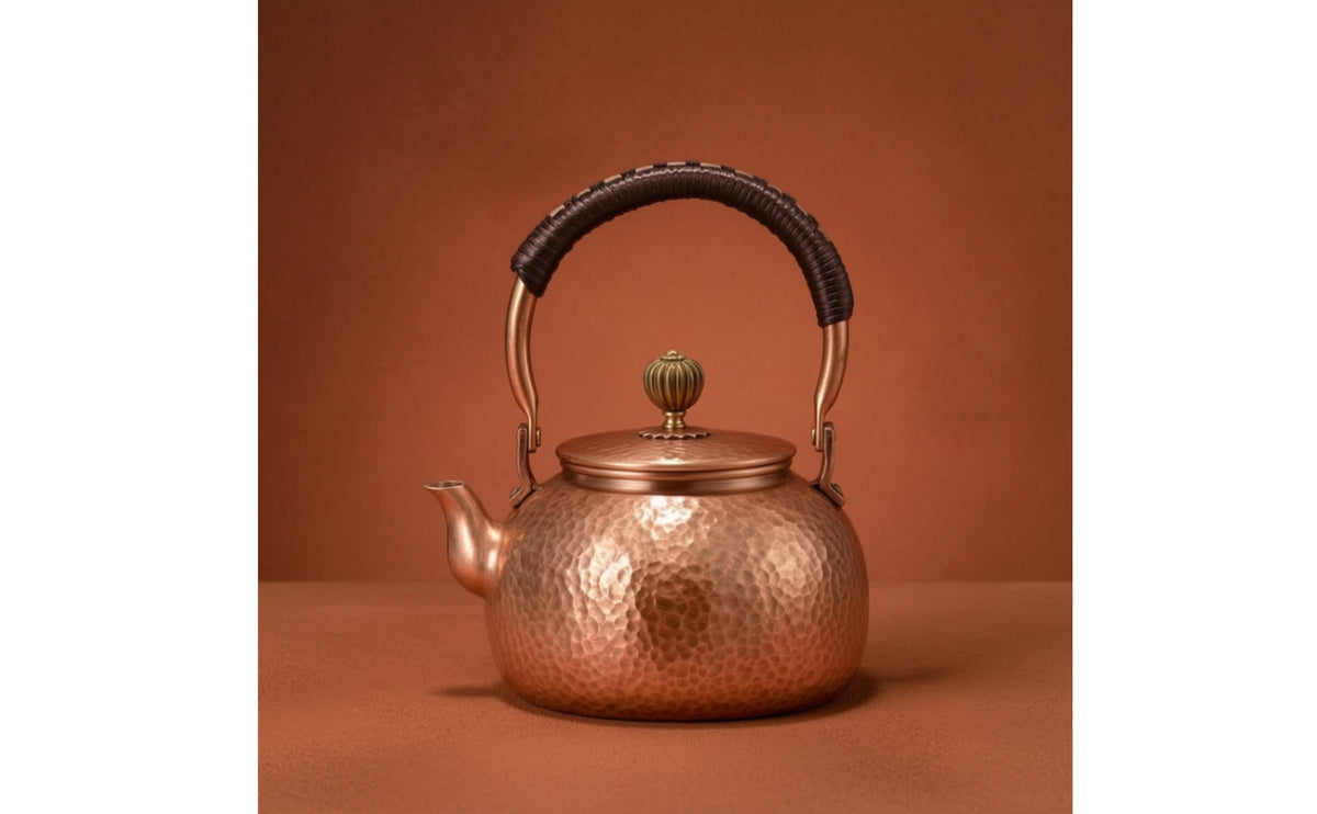 Tea Kettle with Wrapped Handle Handmade Water Boiling Pot Easy Pour for Stovetop