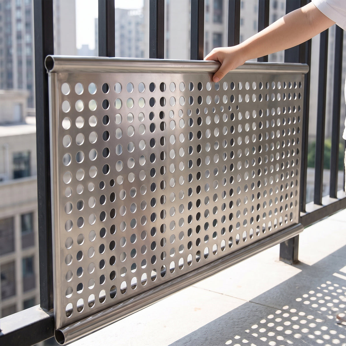 1mm Thick 304 Stainless Steel Perforated Balcony Protection Netting for Anti-Theft Window Guards and Railings
