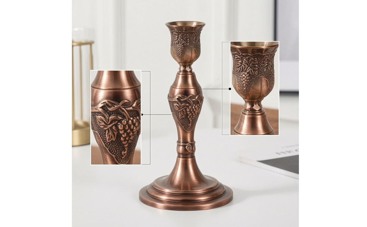 Elegant Metal Candle Holder Slender Tabletop Candle Holder Sturdy Candlestick with Round Base Long-Lasting for Wedding, Mantel
